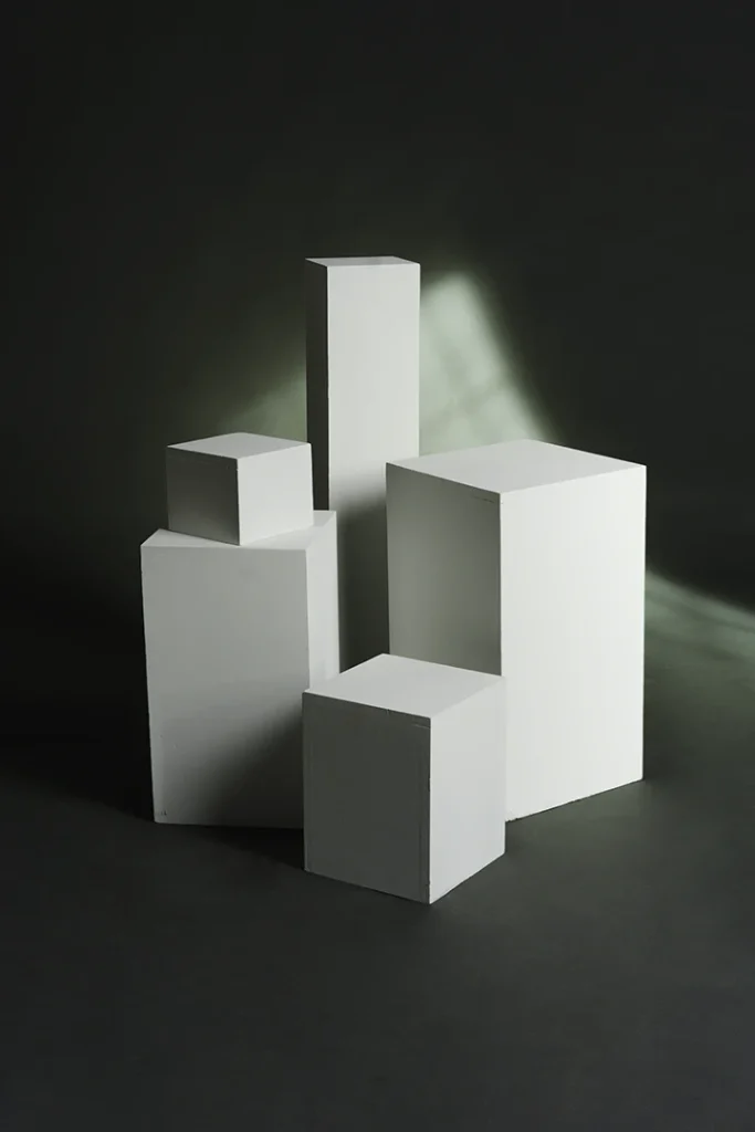posing boxes at photo studio
