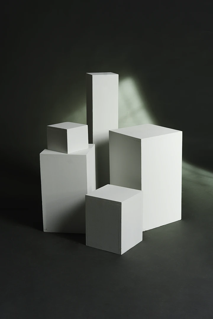 posing boxes at photo studio