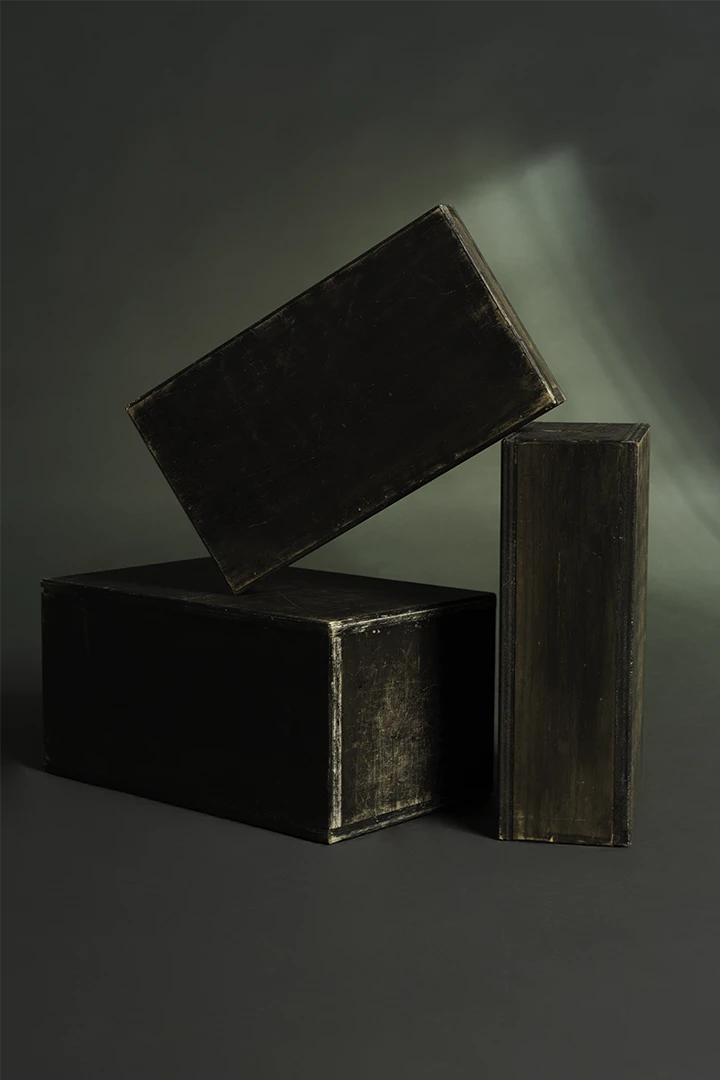 apple boxes at photo studio