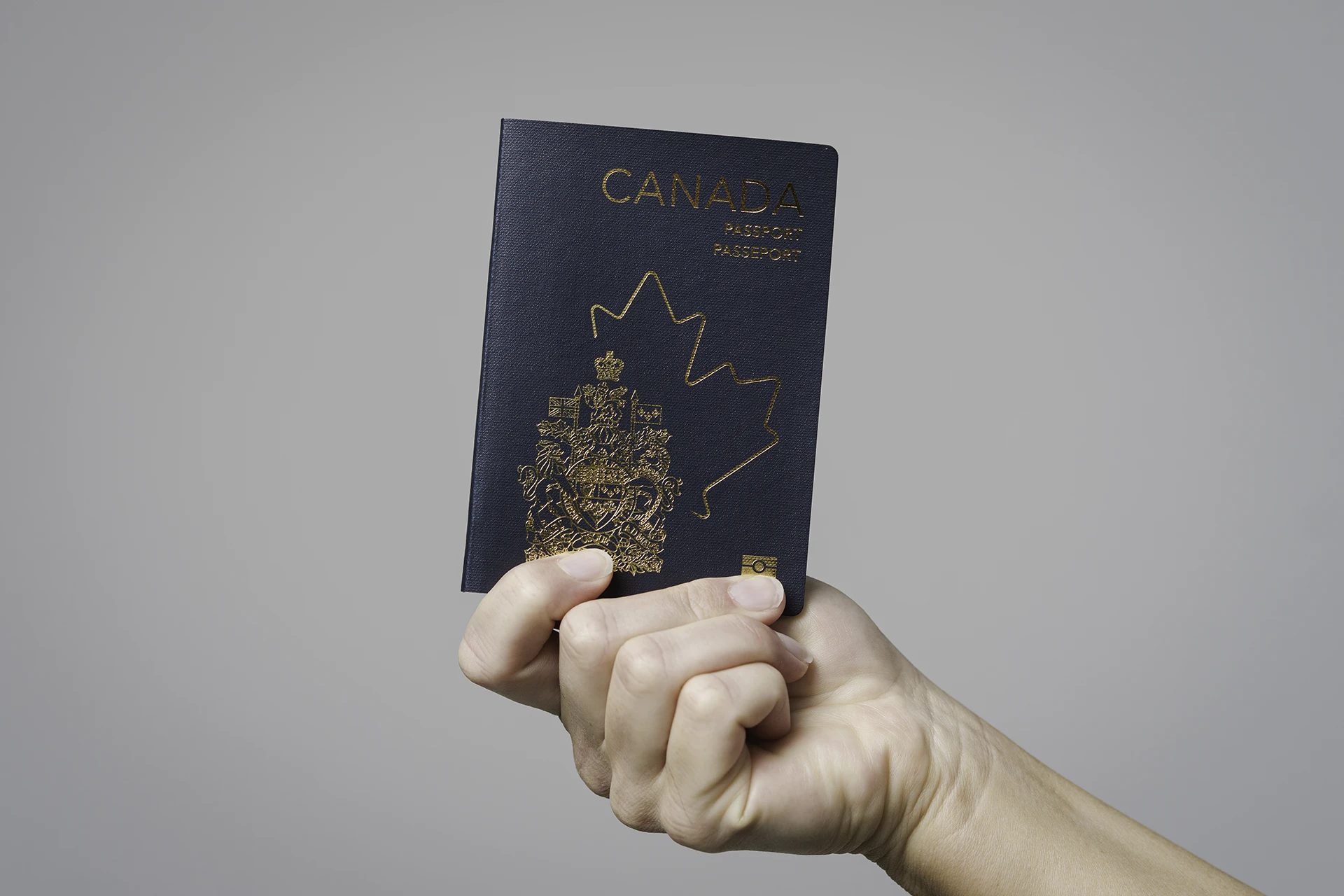 hand holding passport