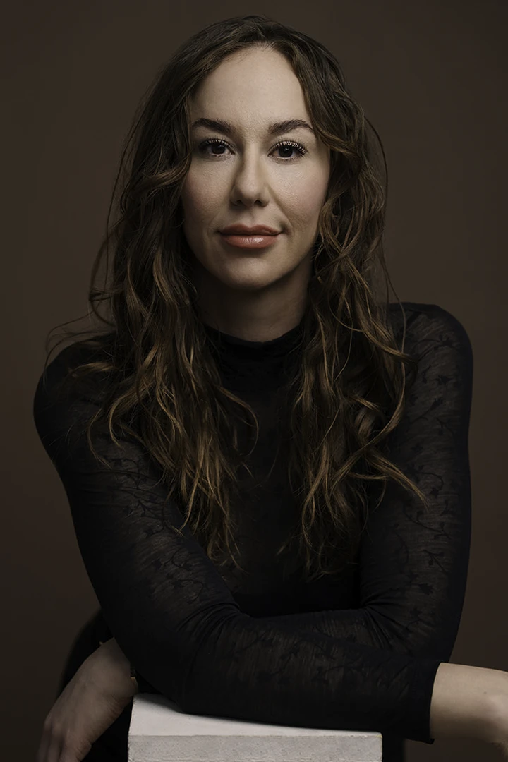 woman posing for actor headshot in studio 342 - Calgary headshot photographer