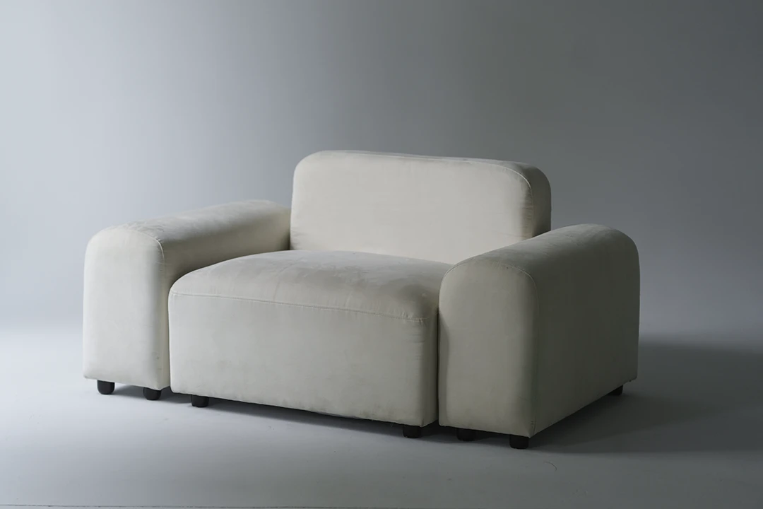 white modular sofa for rent - photography equipment for rent
