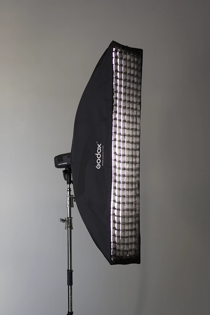 1X4 stripbox on cyclorama wall at studio 342