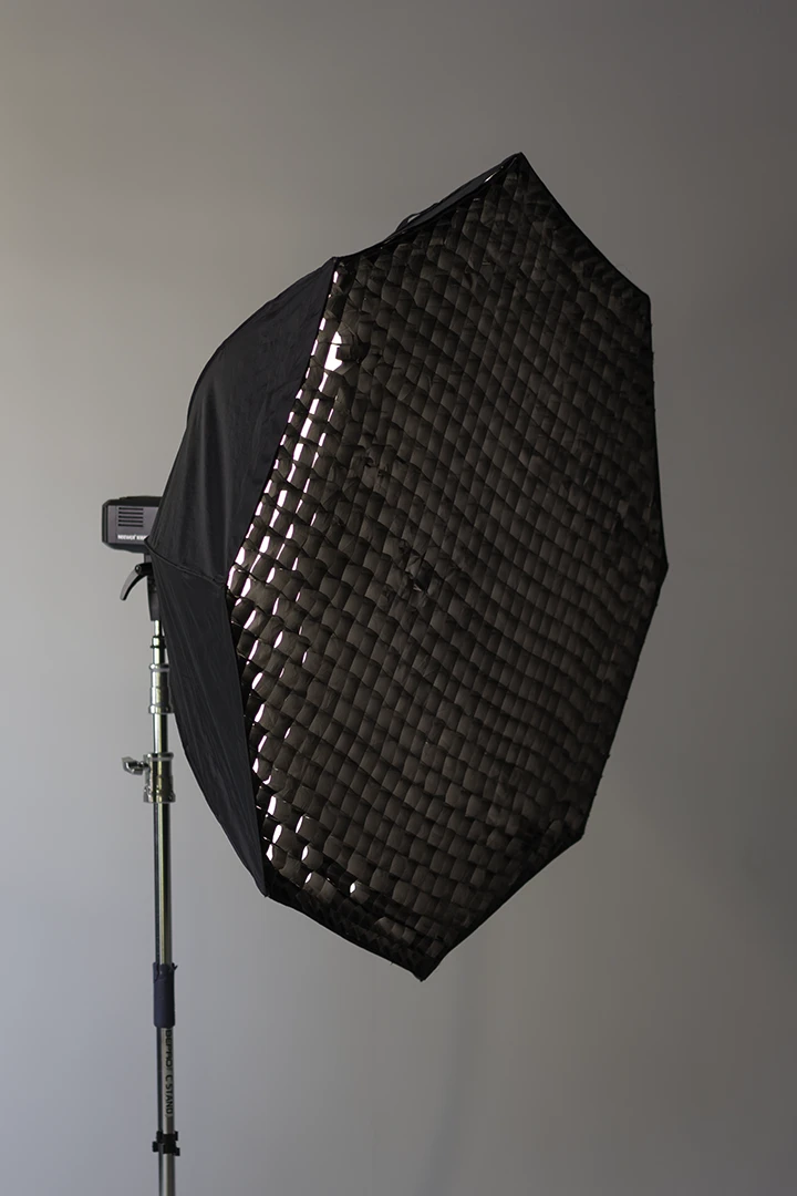 60" octabox on cyclorama wall at studio 342